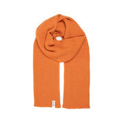 Orange recycled cashmere rib knit scarf